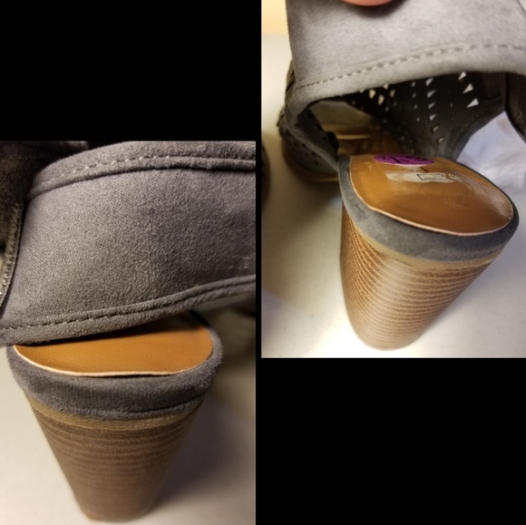 Indigo Rd. Gray Suede Lattice Peep Toe Bootie - Picture 8 of 8